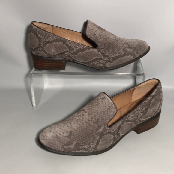 SOFFT Severn Brown Snake Print Suede Leather Slip On Shoes Loafers Size 9 - Picture 1 of 10